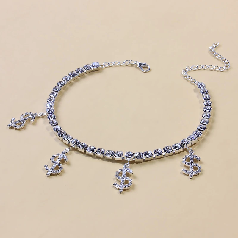 Title 4, Anklet en forme de cœur avec diamants complets ...