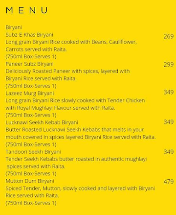 Laughing Buddha-The Biryani House menu 