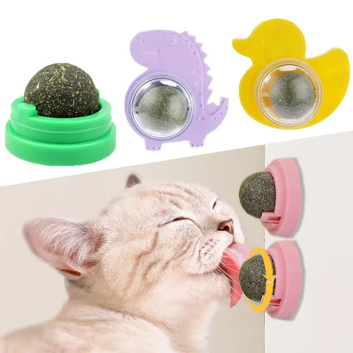 Catnip Wall Ball Cats Toys Rotatable Licking Natural Catnip Toy Teeth Cleaning Freshen Breath Remove Hair Balls Cat Acce