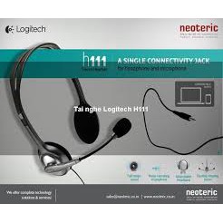 Tai Nghe Free Ship Tai Nghe Logitech H111 - Âm Thanh Nổi (1 Giắc) - Hàng Chính Hãng - Bảo Hành 12 Tháng