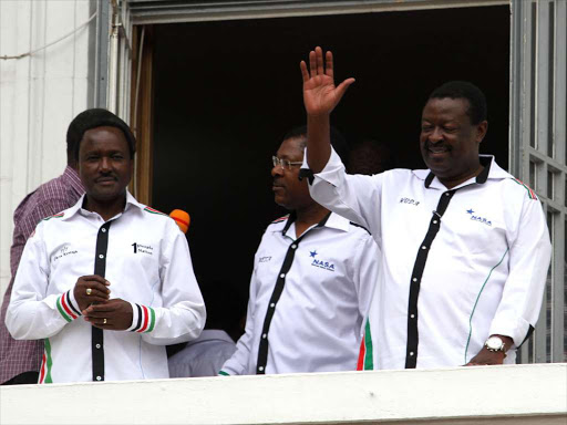 NASA co-principals Kalonzo Musyoka, Moses Wetang'ula and Musalia Mudavadi in 2017.