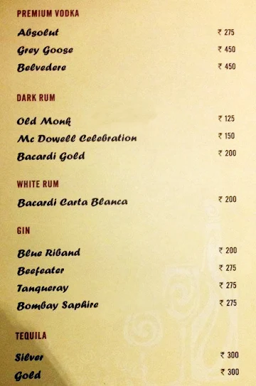 Zaica Dine & Wine menu 