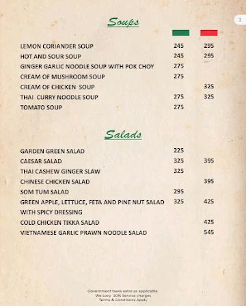 Harlequin menu 