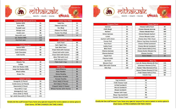 Mithaiwale menu 