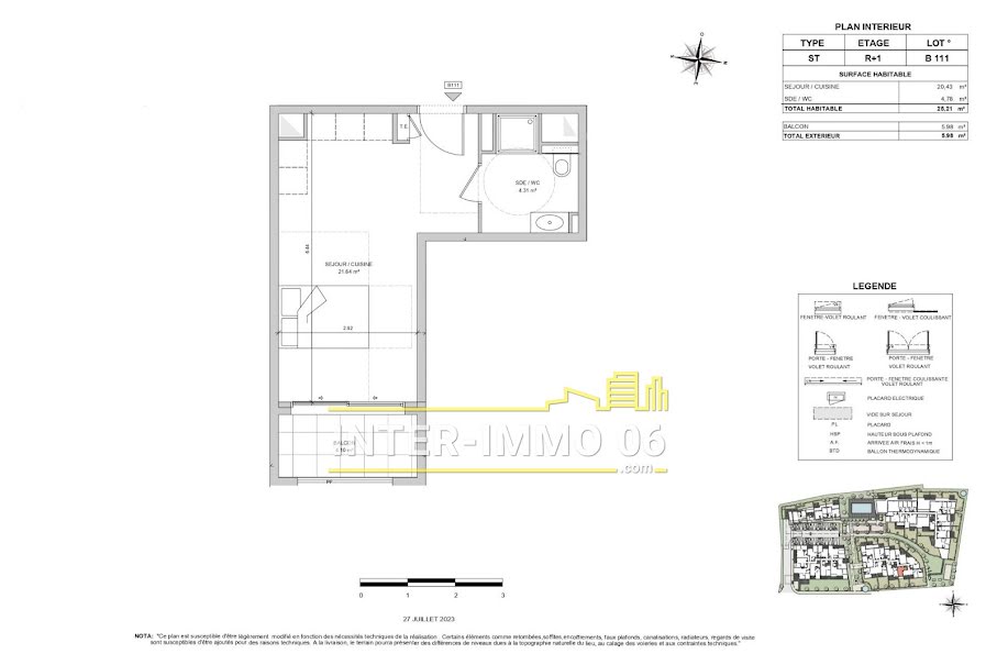 Vente appartement 1 pièce 25.21 m² à Antibes (06600), 189 000 €