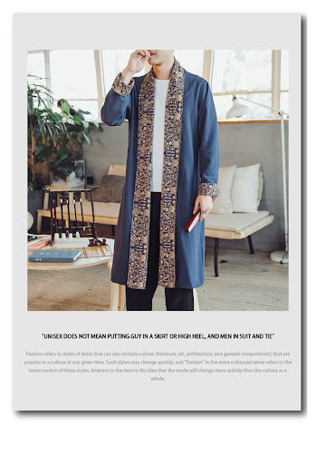 Title 8, Casual Stitching Printed Linen Cloak Plus Fat P...