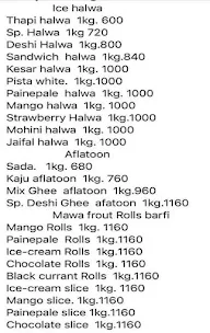 Central Sweets menu 3