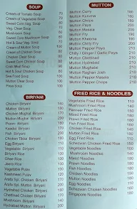 Hotel Arafa menu 1