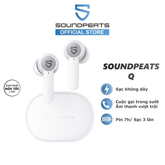 Tai Nghe True Wireless Soundpeats Q Mcsync Connection Sạc Không Dây - Hàng Chính Hãng