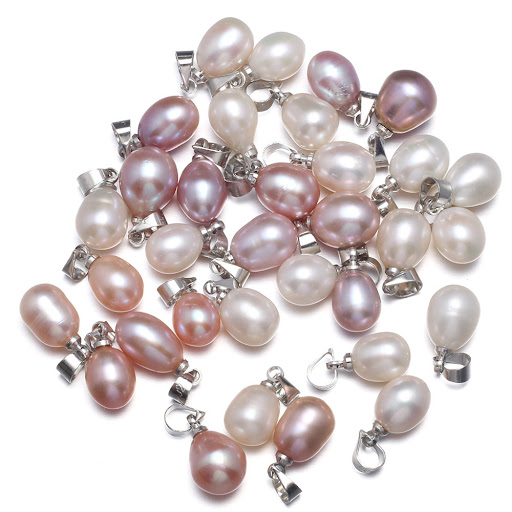Title 4, Natural Freshwater Pearl Pendant, Rice Shaped P...