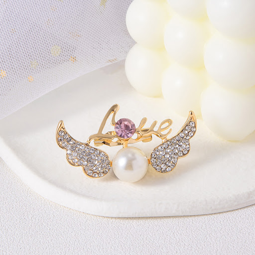 Title 2, Luxury Iced Out Crystal Love Angel Wings Brooch...