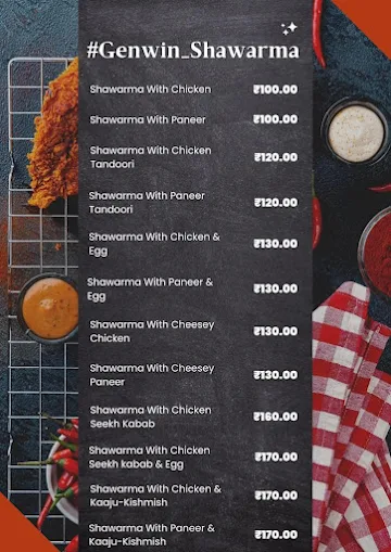 Genwin Foods menu 