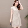 Đầm suông linen cổ bộ trụ LAHstore, thời trang phong cách Hàn Quốc