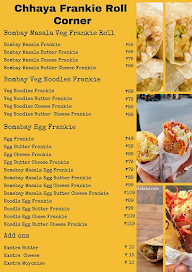 Chhaya Frankie Roll Corner menu 1