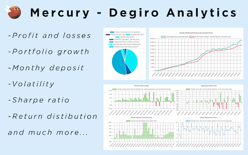 Mercury: Degiro Portfolio Tracking, Visualizations & AI Metrics