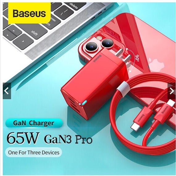 【Baseus】Củ Sạc Baseus Gan3 Pro/ Gan5 Pro 65W Tặng Cáp 100W Pd Qc 4.0 Sạc Siêu Nhanh Cho Tất Cả Các Hãng Đt/ Laptop