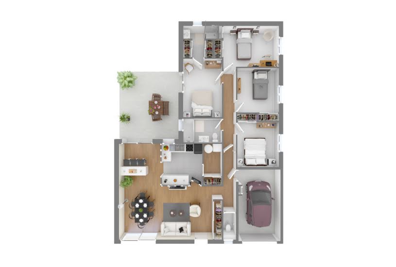  Vente Terrain + Maison - Terrain : 820m² - Maison : 110m² à Montastruc-la-Conseillère (31380) 