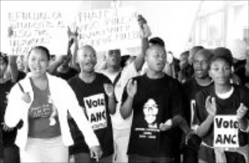 CAMPUS CHAOS: University of Zululand students square up to management. Pic. Mandla Mkhize. 06/02/06. © Sowetan.