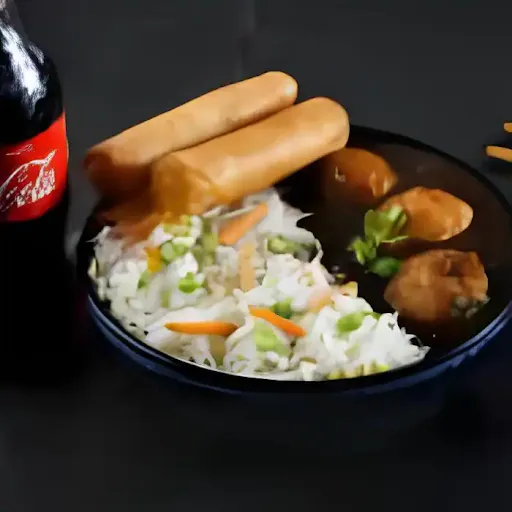 Chicken Manchurian + Fried Rice + Chicken Spring Roll [2 Pcs] + Coke