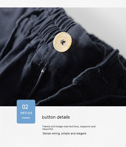 Title 3, Mens Elastic Waist Loose Cotton and Linen Casu...