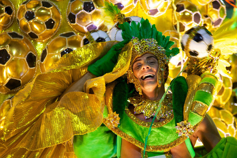 A float in the Carnaval parade in Rio de Janeiro, Brazil. 