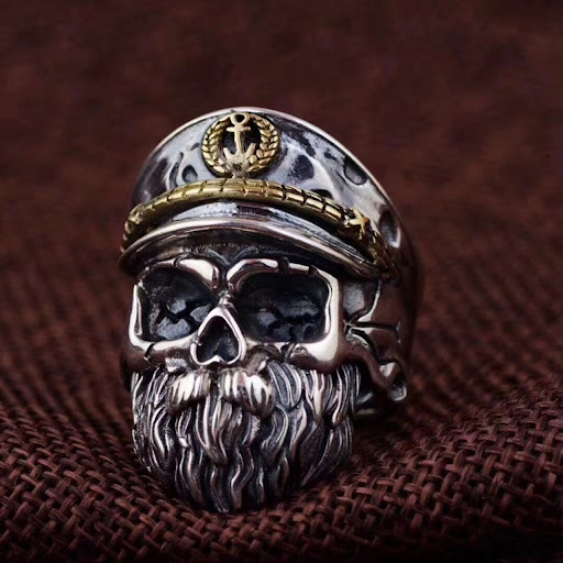 Title 1, S925 Sterling Silver Mens Exaggerated Dark Sku...