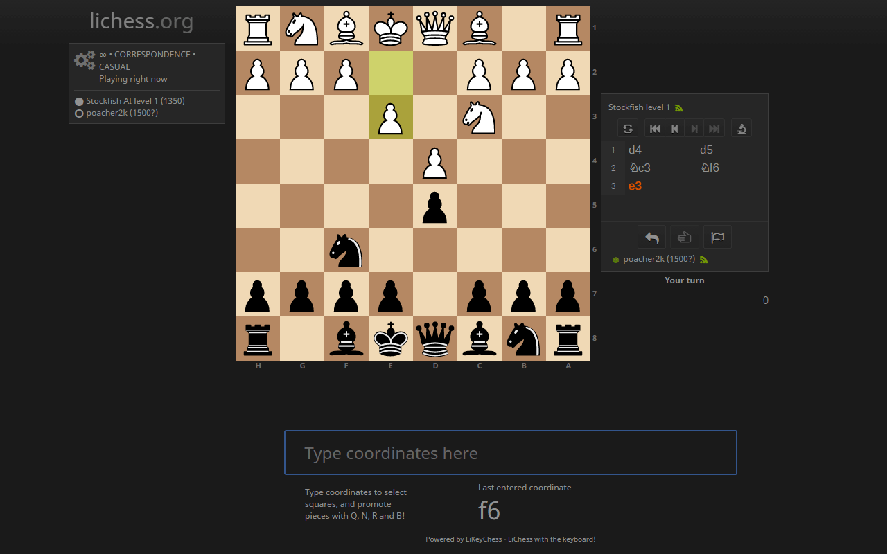 LiKeyChess - Lichess with your keyboard! Preview image 2