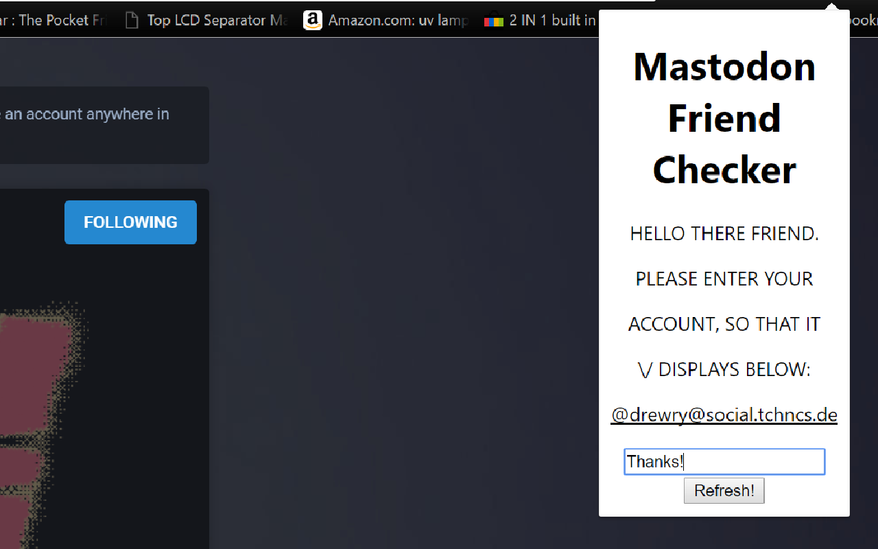 Mastodon Friend Checker Preview image 1