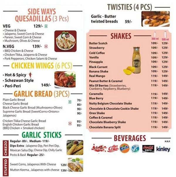 La Pino'z Pizza menu 