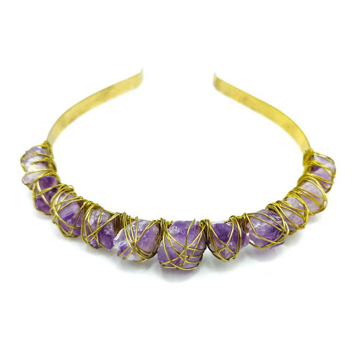 Title 4, Natural Crystal Quartz Crown Born Amethyst Gems...