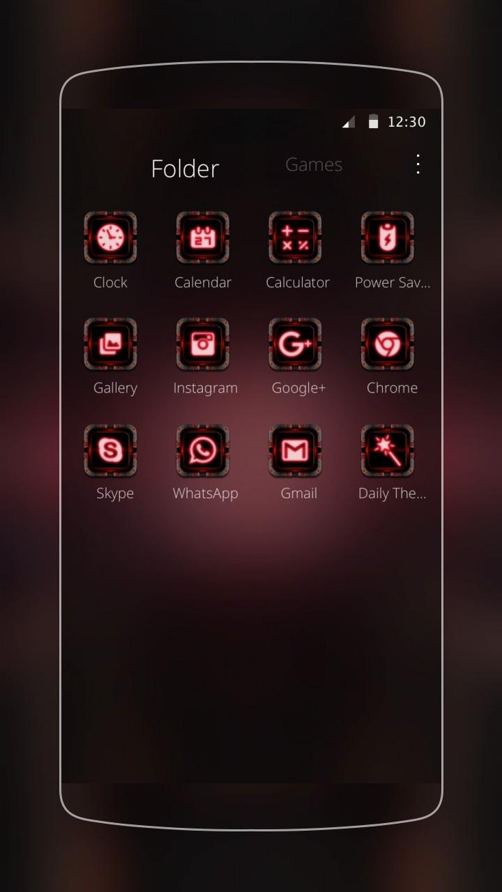 Dark Red Tech Theme Screen 3