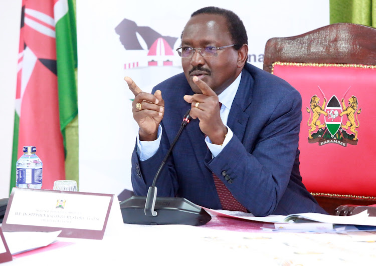 Wiper leader Kalonzo Musyoka speaks during the National Dialogue Committee at Bomas of Kenya on November 6, 2023.