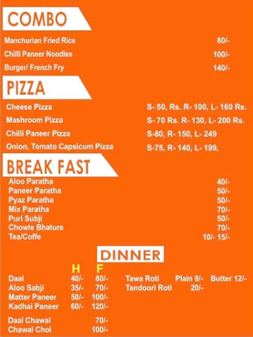 Shri Om Sweets & Snacks menu 