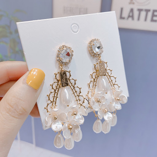 Title 5, 925 Silver Needle Retro Baroque Crystal Pearl D...