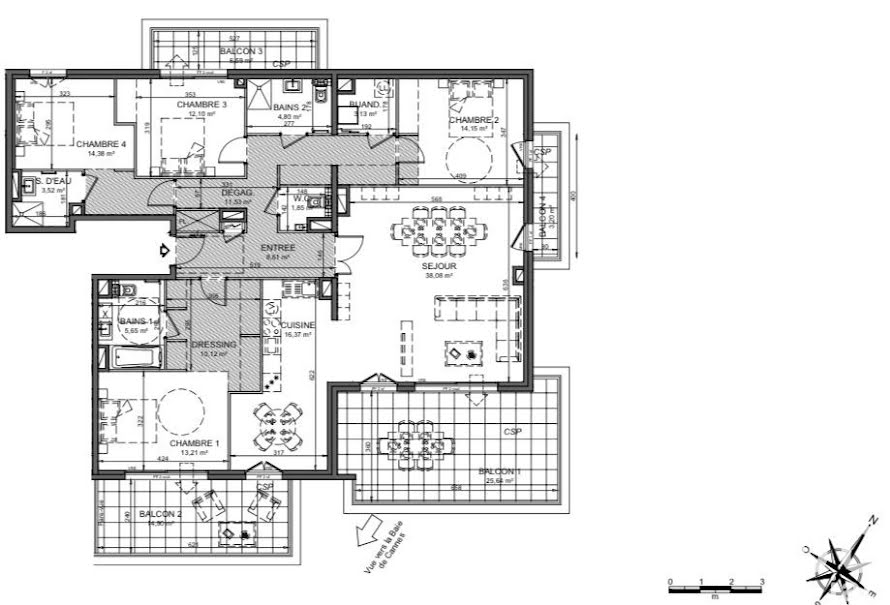 Vente appartement 5 pièces 157 m² à Le Cannet (06110), 2 291 500 €