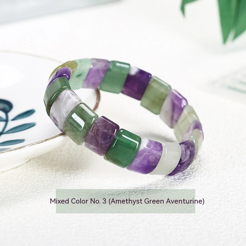 Handgemaakte armband van gemengde kleuren kristal jade. Eenvoudig en elegant voor dagelijks gebruik. Subtiele schoonheid voor je pols.