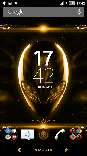 Alien Gold Xperien Theme