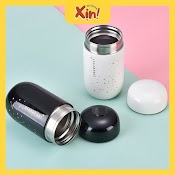 Bình Nước Giữ Nhiệt Bằng Thép Không Gỉ 304 200Ml, Cốc Giữ Nhiệt Cà Phê Hình Quả Trứng Mini Họa Tiết Bầu Trời Sao