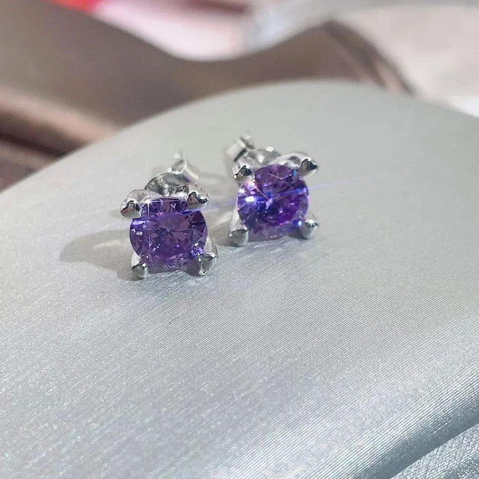 Paarse Kristal Simplicity oorstekers