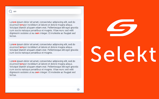 Selekt - One click actions for text selection