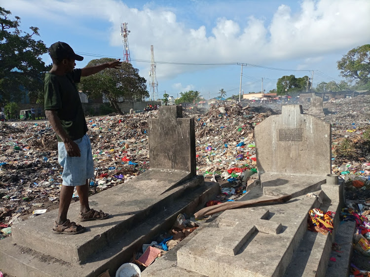 Peter Bruno at the Makaburini cemetery on Friday