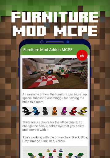 Screenshot Furniture Mod Addon MCPE