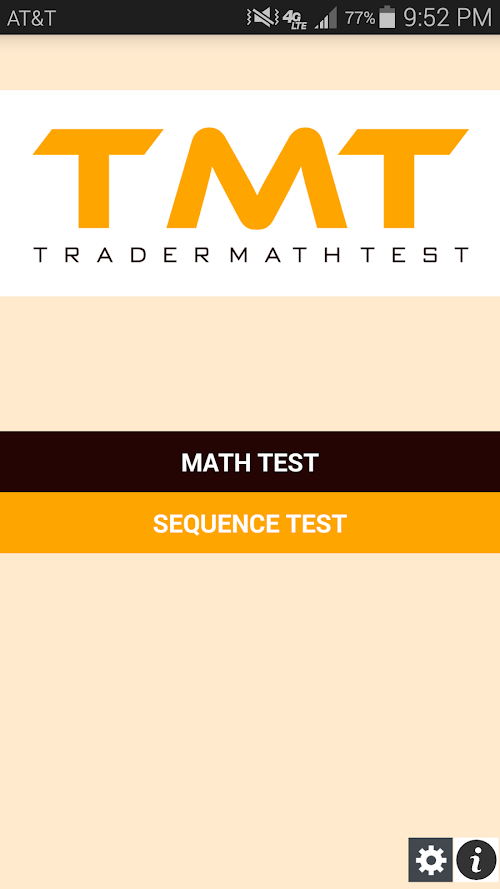 Android application Trader Math Test screenshort