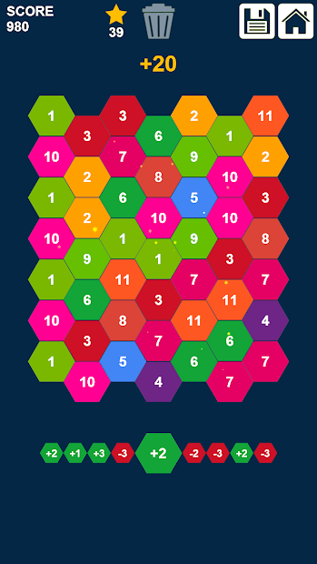 لعبة Hexagons Drag and Merge سحب ودمج الأرقام