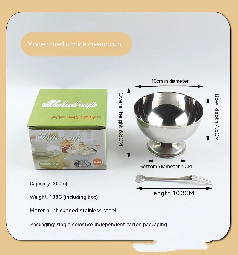 Savourez vos glaces avec ce bol en acier inoxydable de haute qualité. Maintien la température, facile à nettoyer et réutilisable.