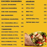 Adyar Arabian Express menu 1