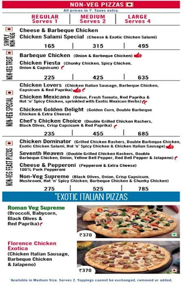 Domino's Pizza menu 