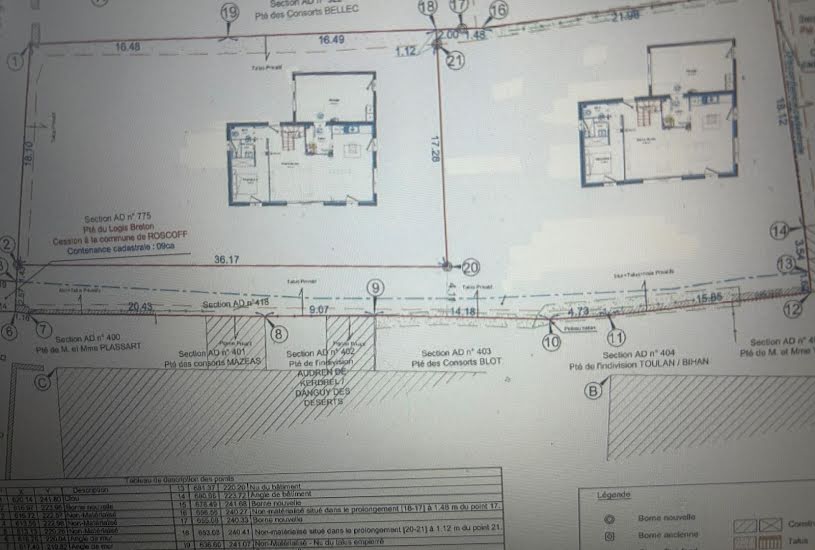  Vente Terrain à bâtir - 775m² à Roscoff (29680) 