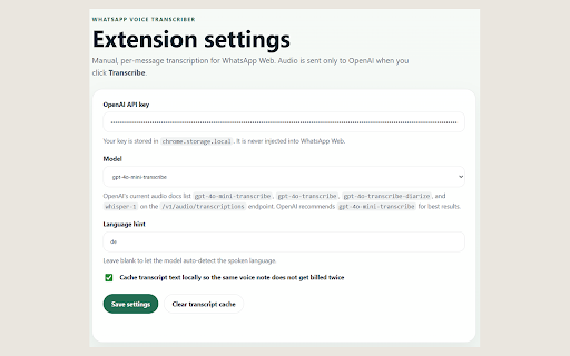 WhatsApp Voice Transcriber screenshot 2
