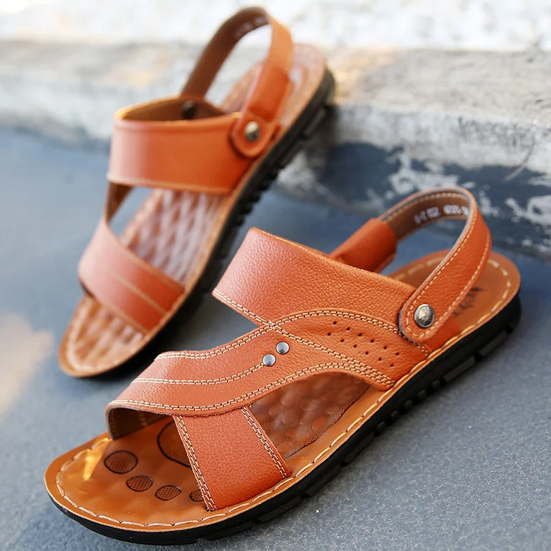 Sandalias de playa casuales de cuero para hombre Comodidad y estilo para tus días soleados Diseño duradero y versátil ideales para la playa y el verano